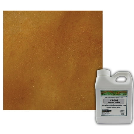 Staining Concrete Driveway Concrete Resurrection Reactive Acid Concrete Stain Western Saddle (Brown w/Copper Undertones) ()