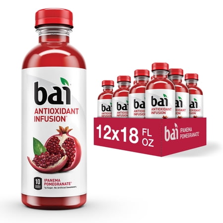 Bai Gluten-Free, Ipanema Pomegranate, Antioxidant Infused Drink, 18 Fl Oz, 12 Pack Bottles