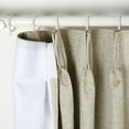 thumbnail image 2 of Grey Beige Linen Look Blackout Drape, Solid Thermal Insulated Sun Blocking Privacy Pinch Pleat Curtain for Bedroom Living Room, 84W x 96L, 1 Panel outdoor curtains, 2 of 7