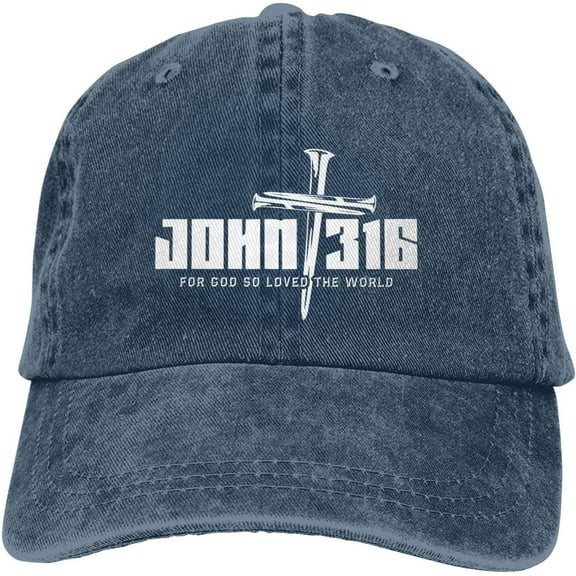 John 3 16 Christian Bible Funny Hat Adjustable Denim Baseball Cap Black Dad Hat Men Women