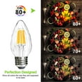 thumbnail image 4 of ROMANJOY F15 6W LED Porch Light Bulbs Outdoor, Equivalent 60W Incandescent Bulbs, Dimmable 2700K Soft White Flame with E26 Base Wrinkle Glass, Post Bulbs for Ceiling Fan Outdoor Decoration, 4pack, 4 of 9