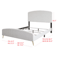 thumbnail image 6 of Home Design Everett Queen Upholstered Panel Bed Frame with Curve-Shaped Design Headboard for Adults, White, Easy Assembly, 6 of 7
