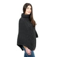 thumbnail image 4 of SAOL 100% Merino Wool Women's Aran Cable Knit Poncho Oversize Sweater High Neck Irish Cape Made in Ireland, 4 of 6