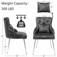 thumbnail image 4 of Foredo Velvet Dining Chairs, Modern Upholstered Dining Chairs with Pillow and Metal Legs, Tufted Side Chairs for Living Dining Room, Dark Gray, 4 of 8