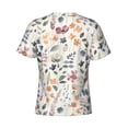 thumbnail image 6 of Vsdgher Watercolor Floral Print Men's Dry Fit Mesh Athletic Shirts Moisture Wicking Tennis T-Shirt Tops, 6 of 9