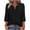 Black-Shirts, variant on Tops for Women 3/4 Sleeve Summer V Neck Lace Shirts Fashion Solid Petite Blouses Classic Cotton T-shirts Top S-2XL