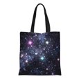 thumbnail image 1 of KDAGR Canvas Tote Bag Sparkle Blue Starry Night Sky Fantasy Shiny for Christmas Reusable Shoulder Grocery Shopping Bags Handbag, 1 of 1