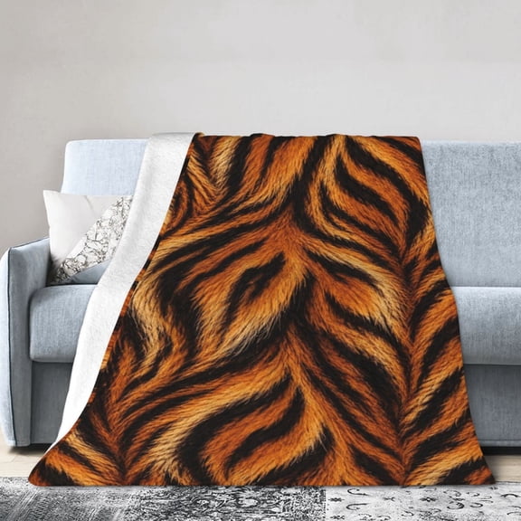 Tiger Blanket Tiger Fur Stripe Cute Soft Cozy Throw Blanket Gift for Women Men 50x40