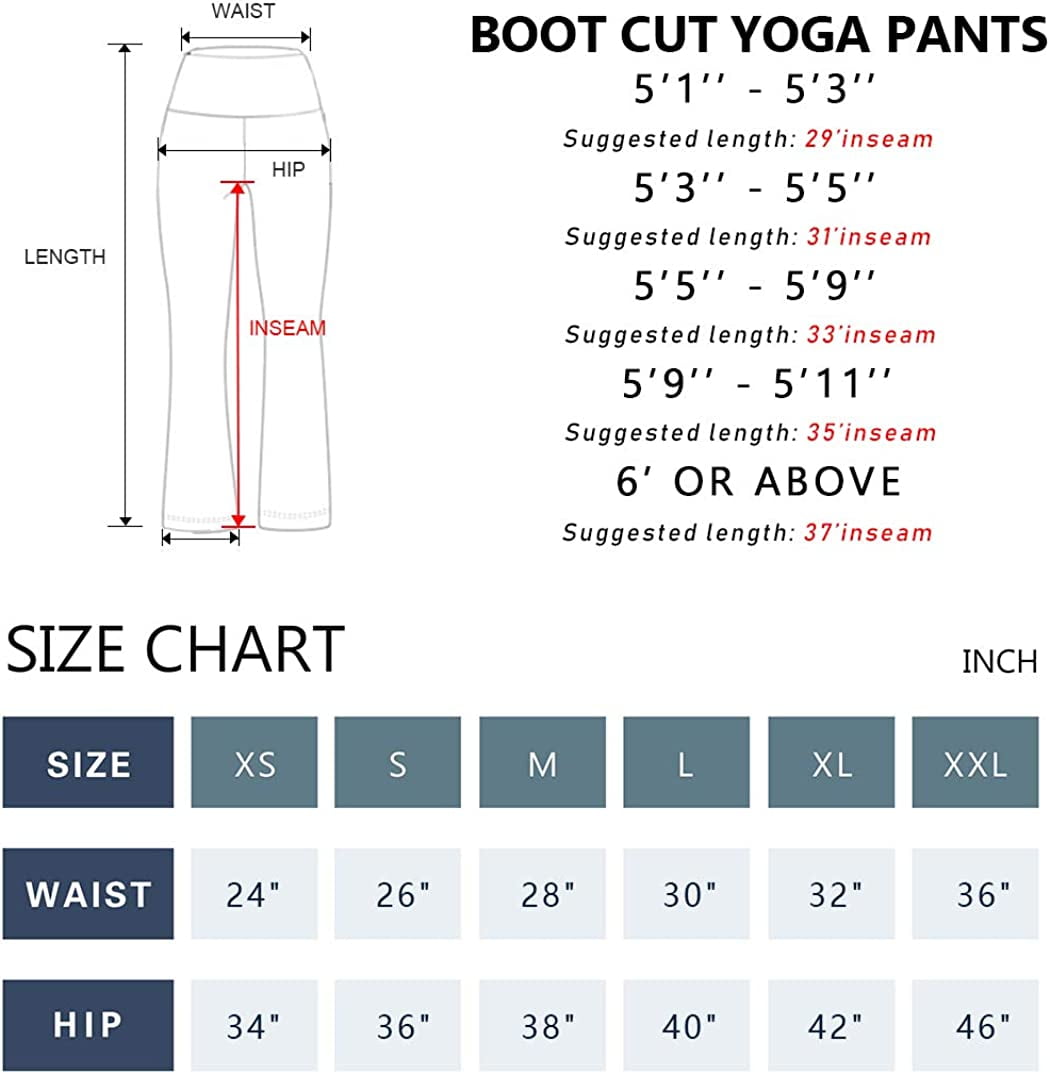 BUBBLELIME 29/31/33/35 Women Long Bootleg High Waist Yoga Pants Out  Pockets Tummy Control Bootcut Flared Workout Leggings - ShopStyle Trousers