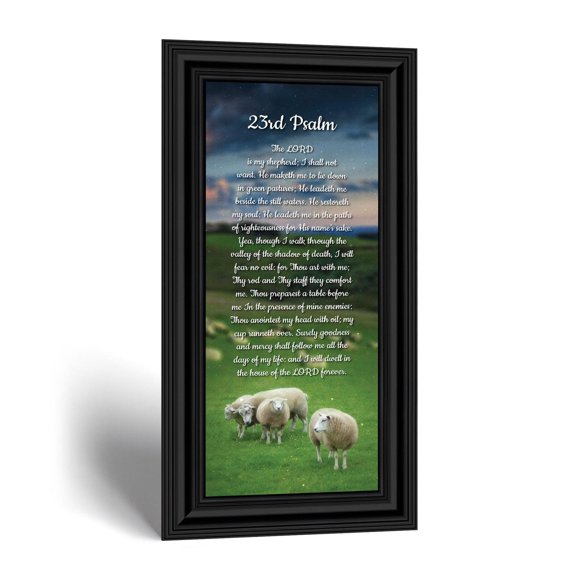 Psalm 23 Wall Art, The Lord Is My Shepherd, Christian Framed Print
