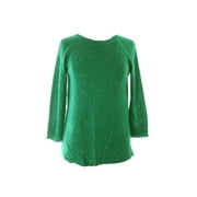 Anne Klein Green 3/4-Sleeve Sequined Sweater XL