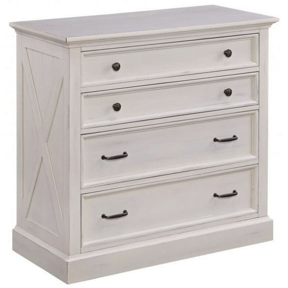 Bowery Hill 4 Drawer Wooden Chest in White