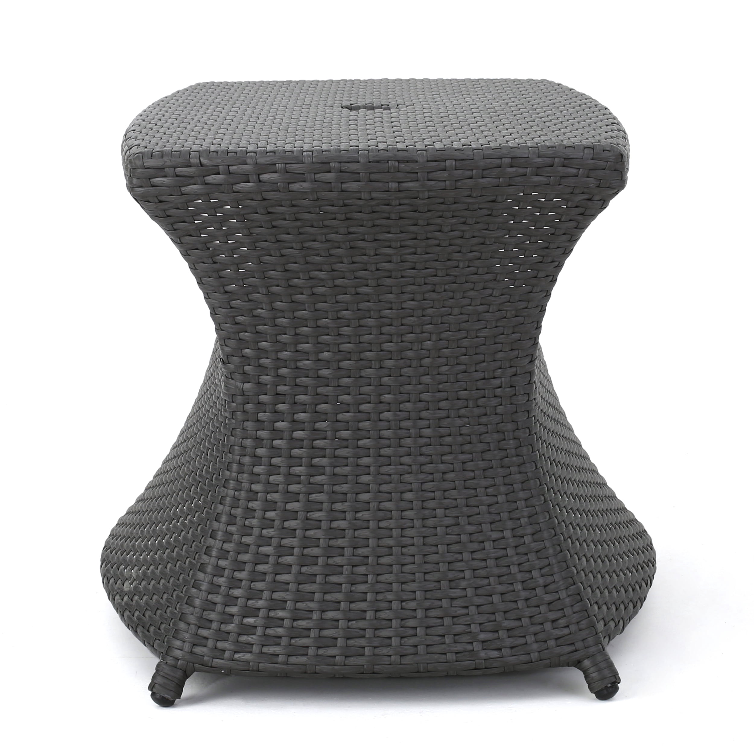 Amarelle Outdoor Wicker Side Table, Grey