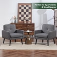 thumbnail image 6 of Modern Breathable Farbic Accent Chair with Arms, Upholstered Lounge Chair For Living room Bedroom Reading Home Office(1PC,Gray), 6 of 9