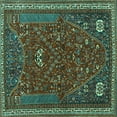 thumbnail image 1 of Ahgly Company Indoor Square Persian Turquoise Blue Traditional Area Rugs, 4' Square, 1 of 4