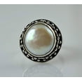 thumbnail image 2 of Navya Craft Freshwater Coin Pearl 925 Sterling Silver Handmade Women Statement Ring, Coin Pearl Jewelry Size 12.5, 2 of 4