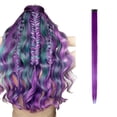 thumbnail image 1 of Extensions de Cheveux Colorées Mode pour Femmes, Multi-Couleurs, Clip de Fête en Cheveux Synthétiques, 1 of 2