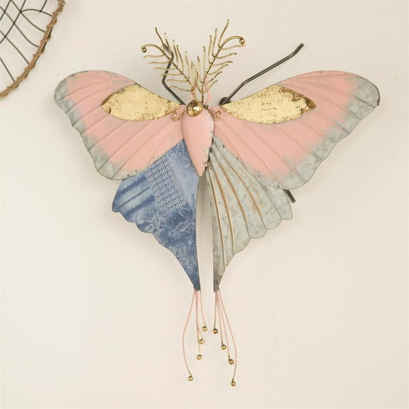 Evergreen Butterfly Metal Wall Decor, Pink/Purple