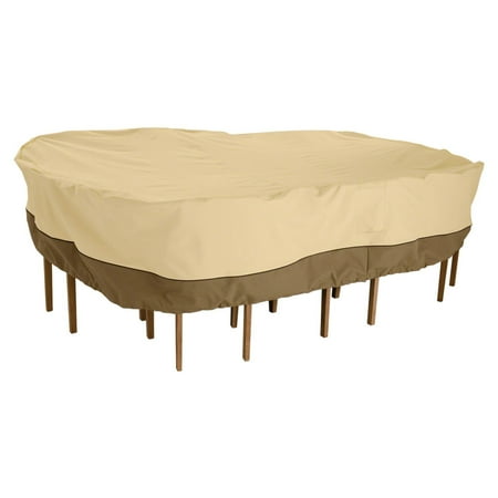 Outdoor Coffee Table Furniture Cover Classic Accessories Veranda™ Rectangular/Oval Patio Table & Chair Set Cover - Water Resistant Outdoor Furniture Cover, Medium (70922) ()