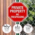 thumbnail image 4 of Private Property No Trespassing Sign, Octagon Shape Red Background,, 4 of 8
