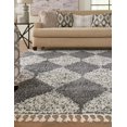 thumbnail image 5 of Unique Loom Serenity Shag Collection Area Rug - Soufriere (10' Square Gray/Ivory), 5 of 13
