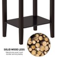 thumbnail image 3 of REKHH  2-Tier Tall End Table with Storage Shelf and Solid Wood Legs, Sofa Side Table Telephone Table for Living Room/Couch/Hallway/Small Spaces, D12xW15xH29 Inches, Dark Coffee, 3 of 6