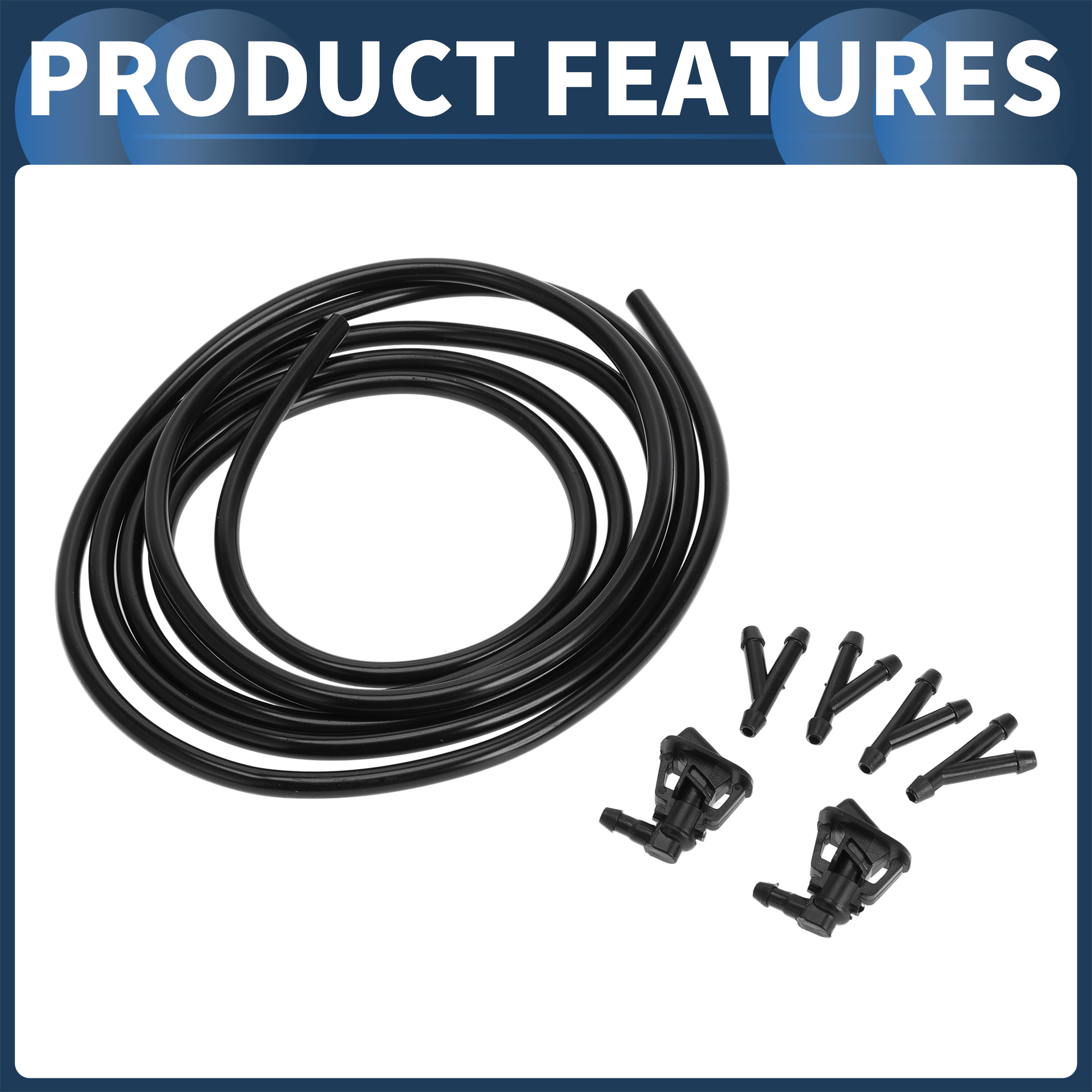 Unique Bargains Washer Nozzle Kit for Jeep Wrangler JK 2013-2017 Black 1 Set
