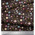 thumbnail image 3 of Soimoi Brown Poly Georgette Fabric Artistic Floral Decor Fabric Printed Yard 42 Inch Wide, 3 of 3
