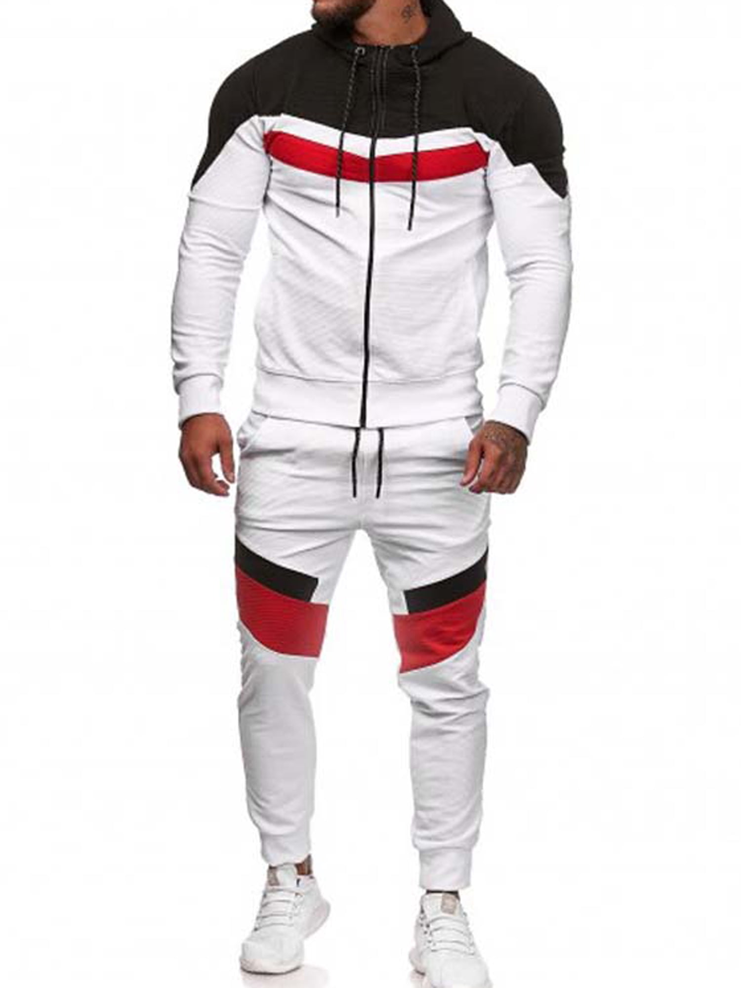 Details about   Men jogger Tracksuit 2 Piece Sport Casual Pants Hooded Hoodie Activewear Sets 