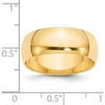 thumbnail image 4 of 14K Yellow Gold 14Ky 8mm Half Round Band Size 13.5 Made In United States hr080-13.5, 4 of 6