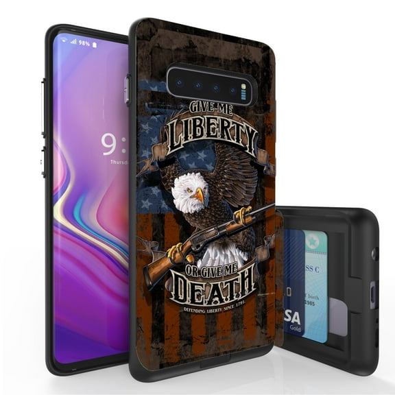 Galaxy S10  Case, Duo Shield Slim Wallet Case   Dual Layer Card Holder For Samsung Galaxy S10  [NOT S10 OR S10e] (Released 2019) Liberty Or Death