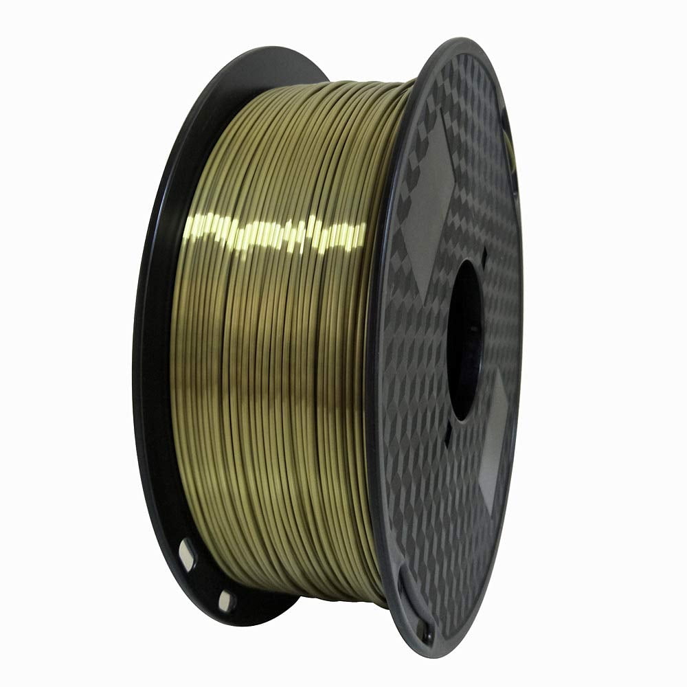 Silk Antique Gold PLA Filament 1.75 mm 1KG 3D Printer Filament 2.2LBS 3D Printing Material Silky Shiny Metallic Metal Bronze Brass Old Gold Color PLA
