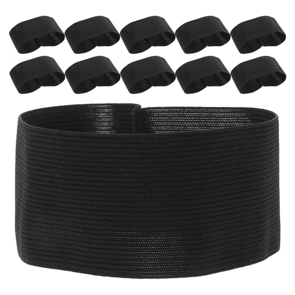 LOLIPPYY 20pcs Funeral Mourning Band Black Soccer Football Captains Armband Elastic Adjustable Funeral Bands for Badges