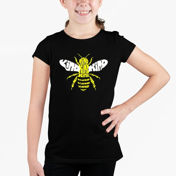 Girl's Word Art T-shirt - Bee Kind