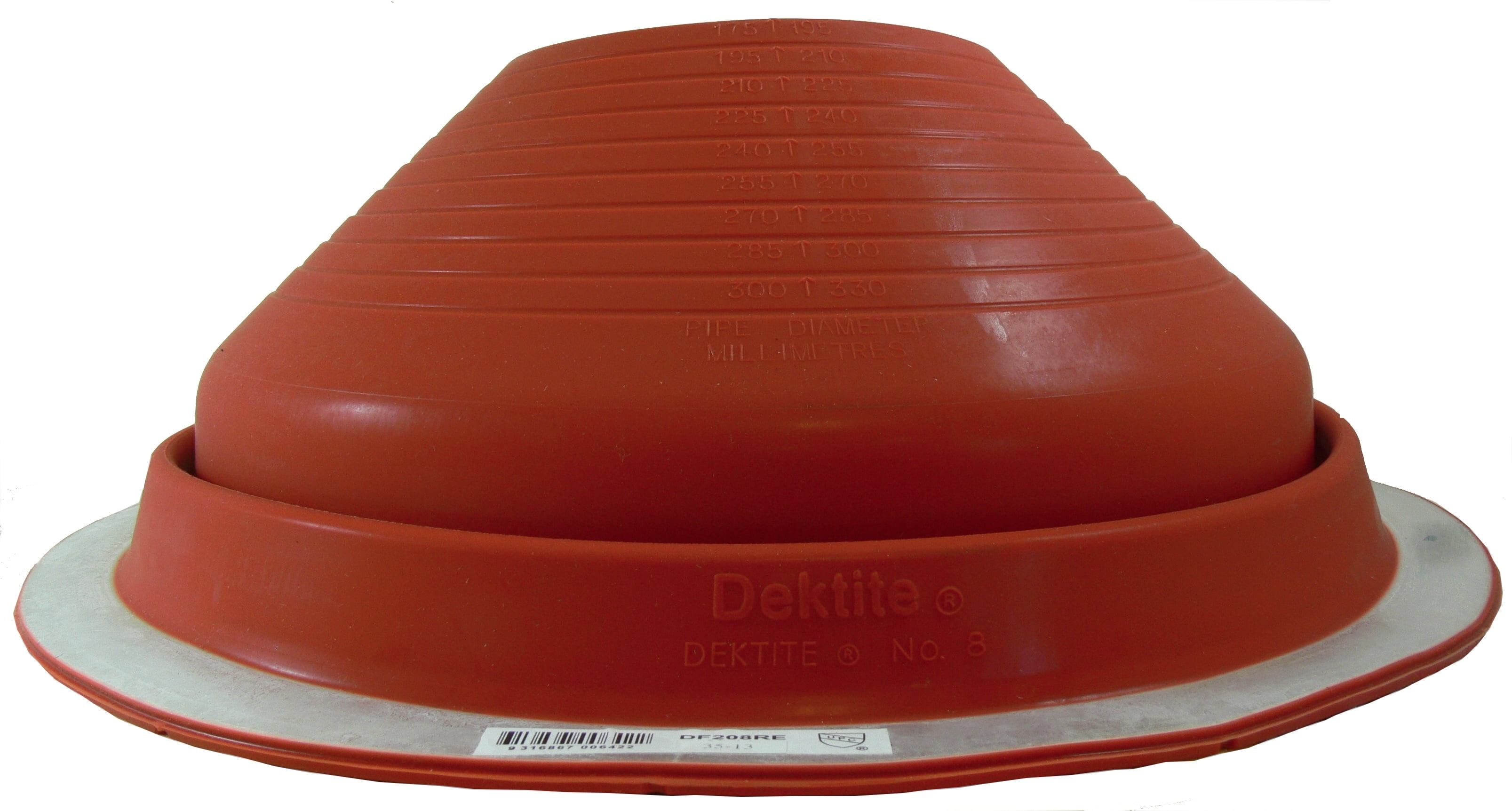 DEKTITE PIPE FLASHING BOOT #6 RED High Temp Silicone Flexible Pipe Flashing D... 