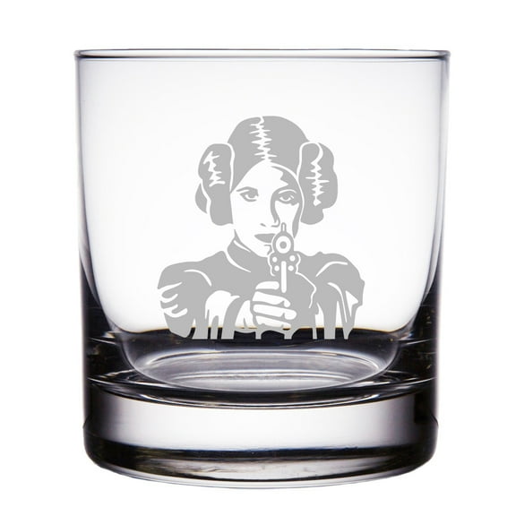 Princess Leia Star Wars Engraved 10 oz Rock Glass