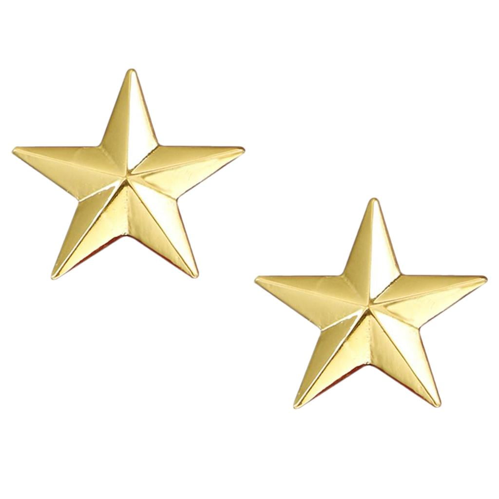 5 Pair Charm Jewelry 3D 5 Point Gold Star Lapel Pin Accessories 