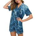 thumbnail image 4 of ZHUGeLI Cute Satin Pajamas for Big/Tween Girls Silk Button Down Short Sleeve & Pants PJS Clothes Nighty Size 2-12Years, 4 of 7