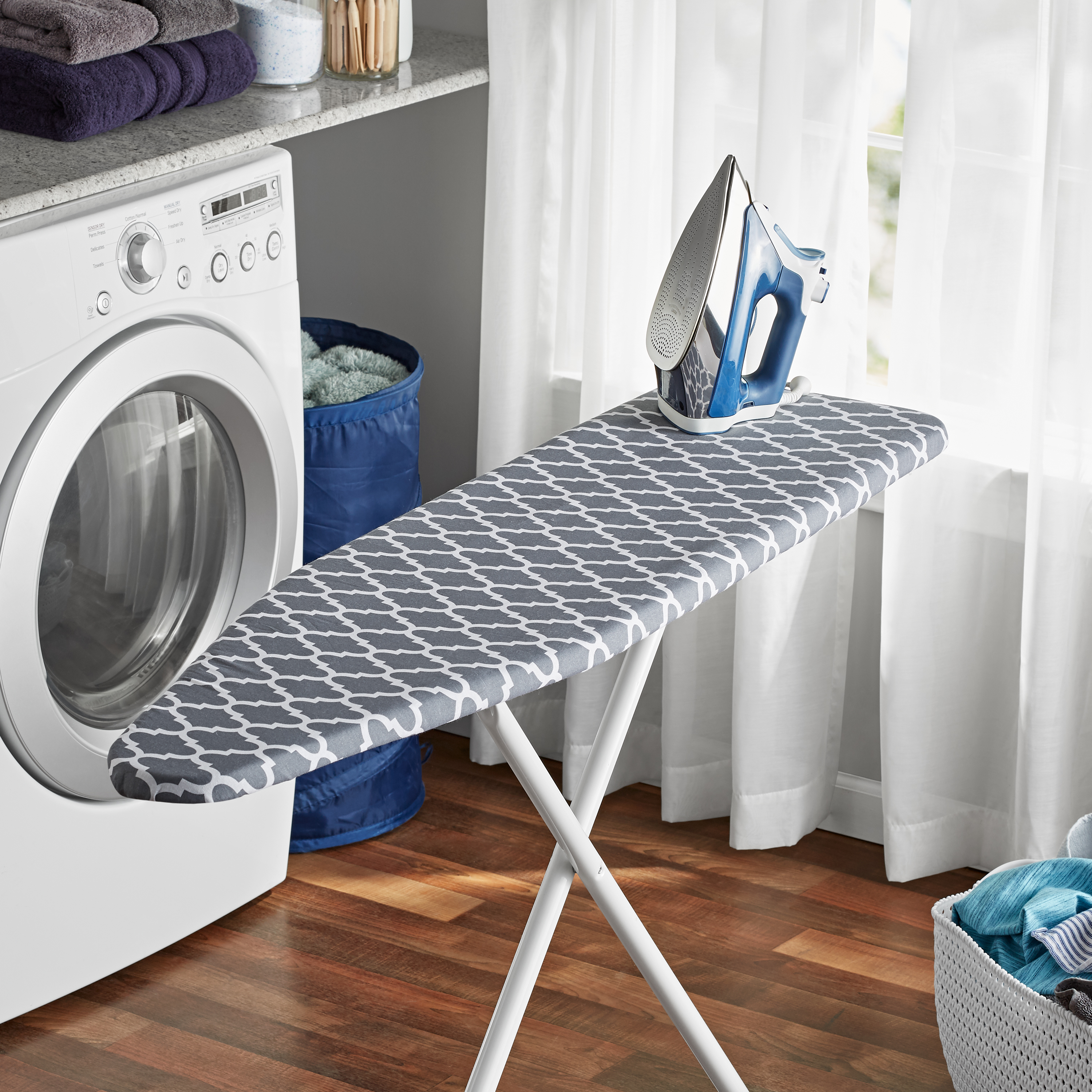 Mainstays Deluxe Lattice Grey Removable Ironing Board Cover 54" x 15" (Ironing board not included) - image 2 of 4