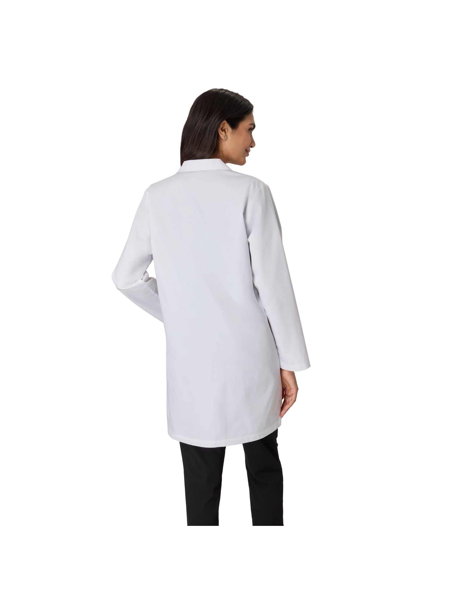 Hanes Womens Scrubs Button-Front Scrub Lab Coat, 5 Pockets, Sizes XS-2XL