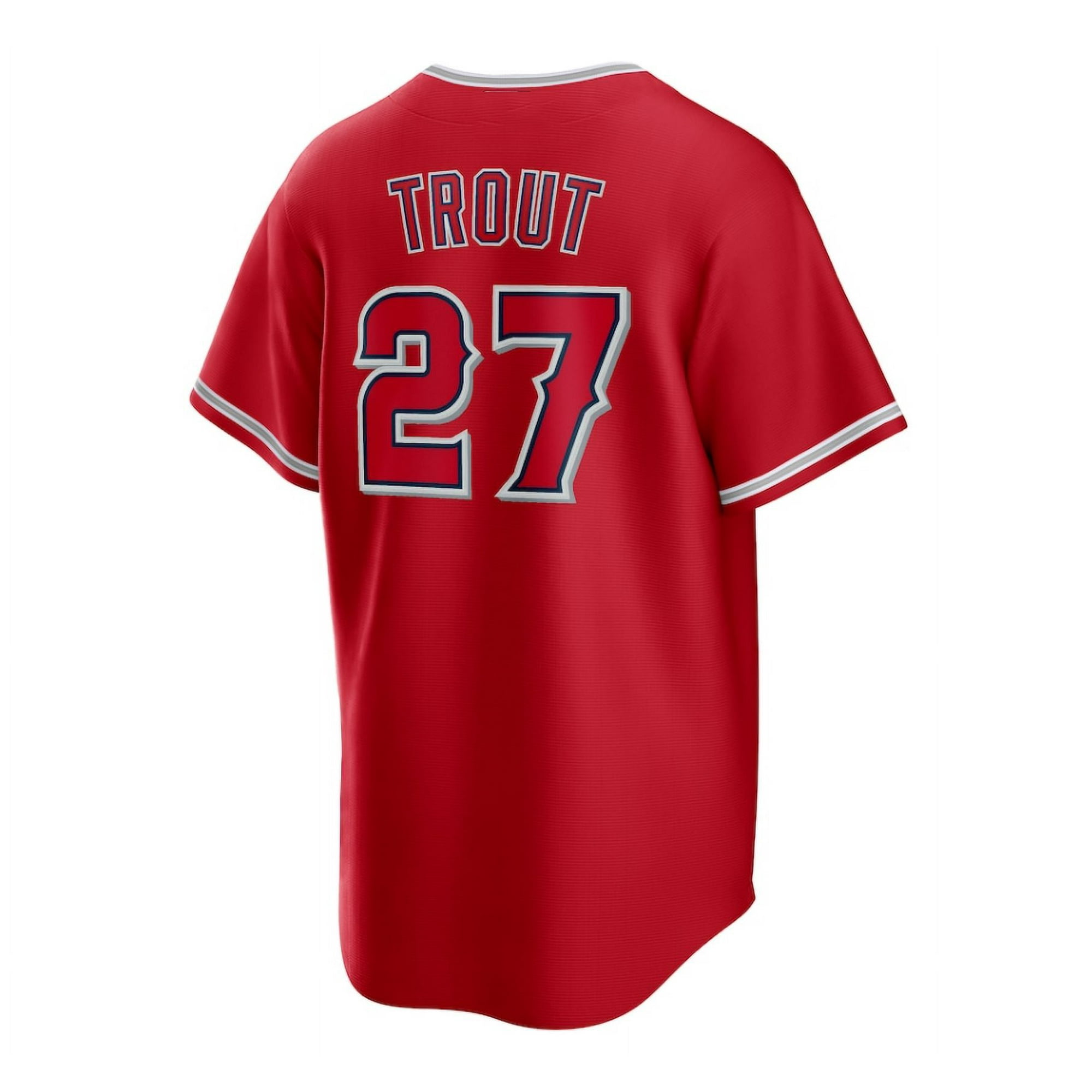 ANGELS ユニフォーム 赤 27 TROUT Men's Los Angeles Angels Baseball Jersey OHTANI 17# TROUT 27