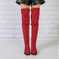thumbnail image 4 of SACFOF Women's Over The Knee Thigh High Chunky Low Flat Heel Boots Long Stretch Zipper Sexy Fall Fashion Boots Black Red Purple US5-11, 4 of 6
