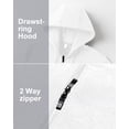 thumbnail image 3 of Chrisuno Lightweight Zip Up Hoodie Women Long Sweatshirt Dress Jackets White L, 3 of 5