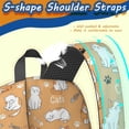 thumbnail image 5 of White Cat and Fishbone Beige Pattern 17" Waterproof Oxford School Backpacks for Teens, S-Shape Padded Straps, for School, Travel, Hiking, Camping, 5 of 5