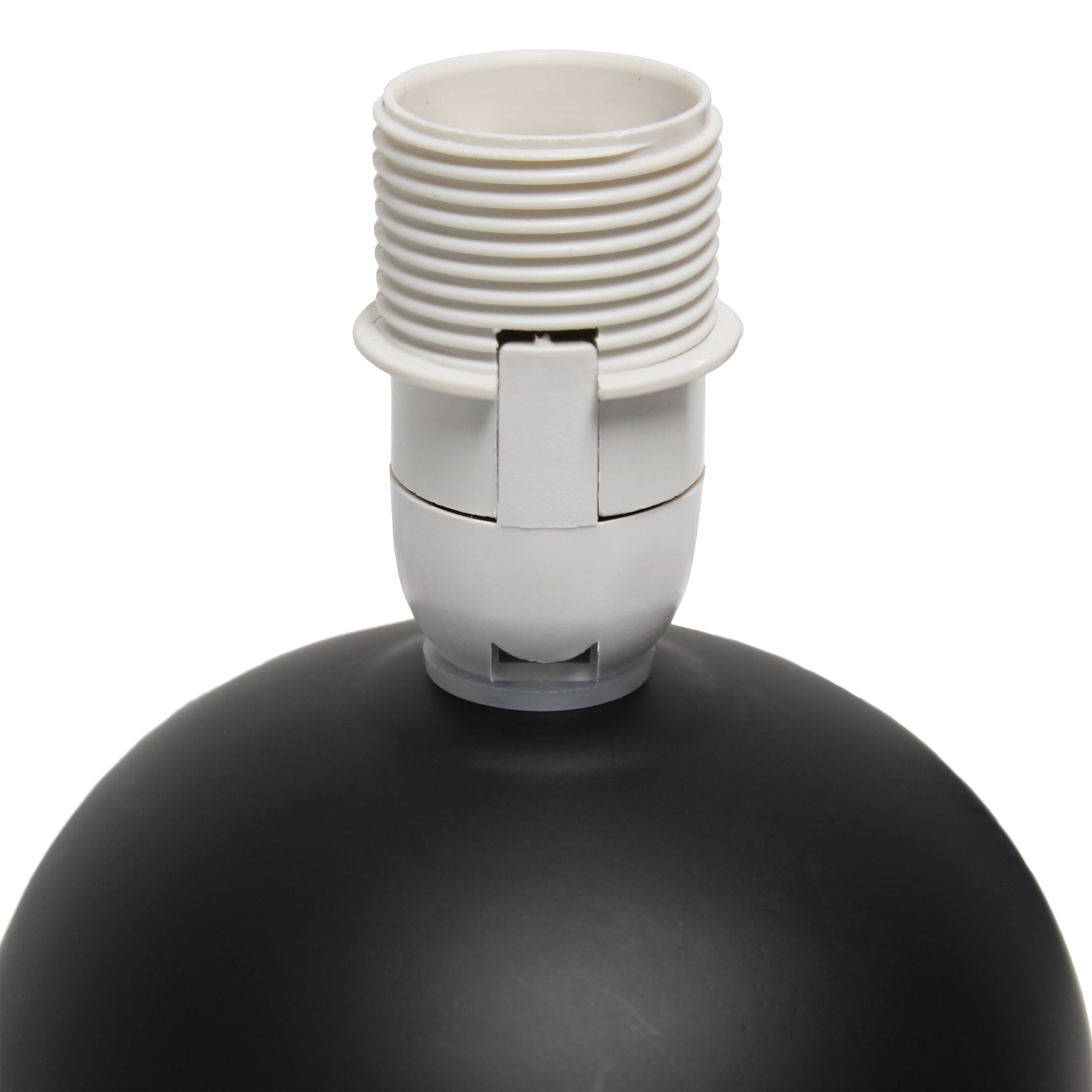 Simple Designs Mini Ceramic Globe Table Lamp, Black ( Light Bulb