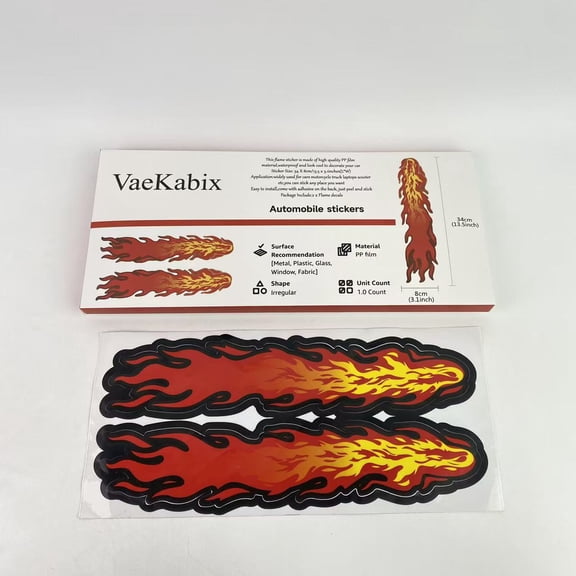 VaeKabix Automobile stickers,Flames Decal Reflective Sticker for Motorcycle Cars Trucks Laptops Etc Size 13.5 X 3.1inch