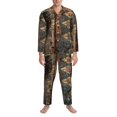 thumbnail image 3 of Naloa Vintage Poker Chips Men’s Pajamas Set - Long Sleeve Button Down Sleep Shirt and Pajama Bottoms Sleepwear Set-XX-Large, 3 of 7