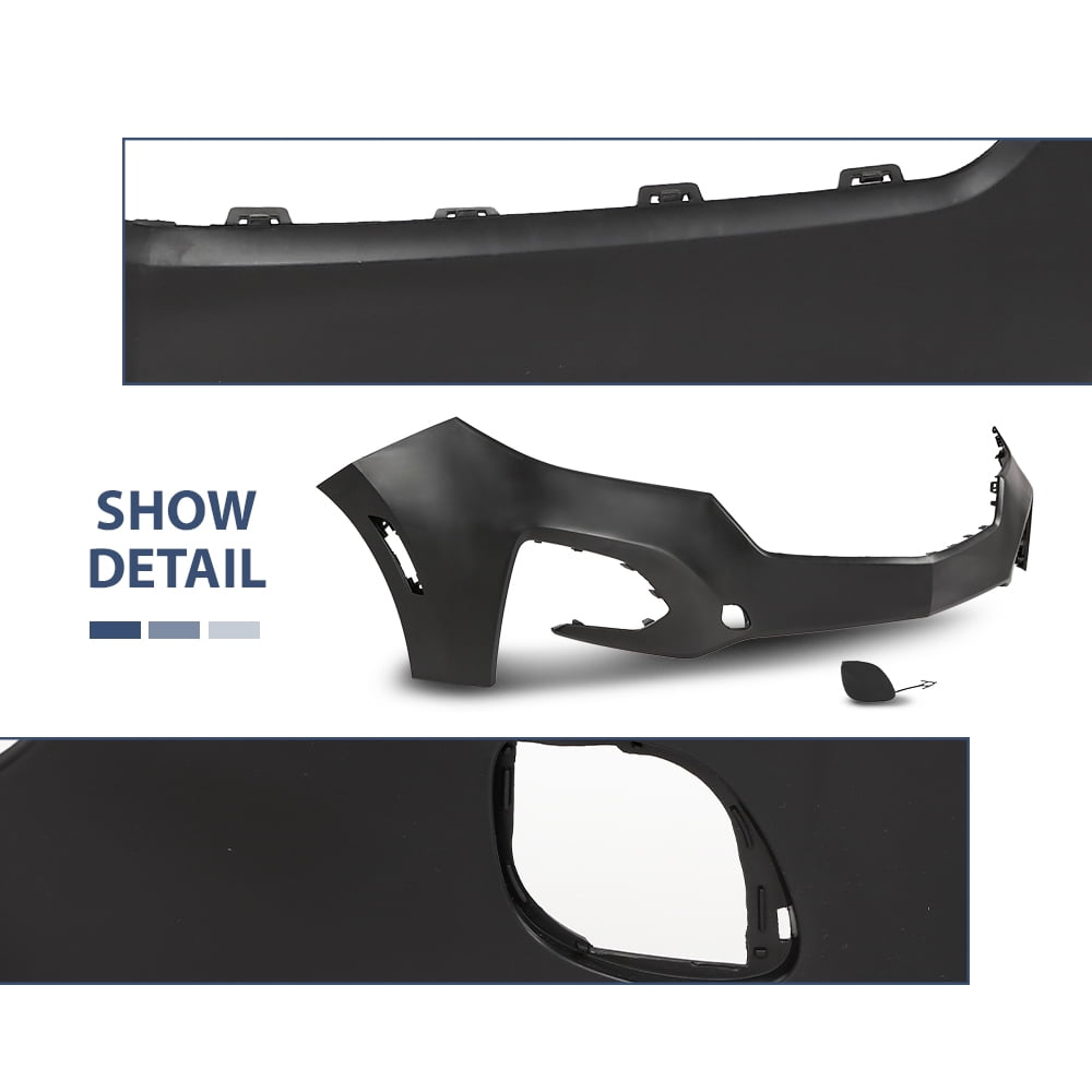 Primed Front Bumper Cover Black Fit For 2022-2023 Chevy Chevrolet Equinox W/o Sensors 84911082