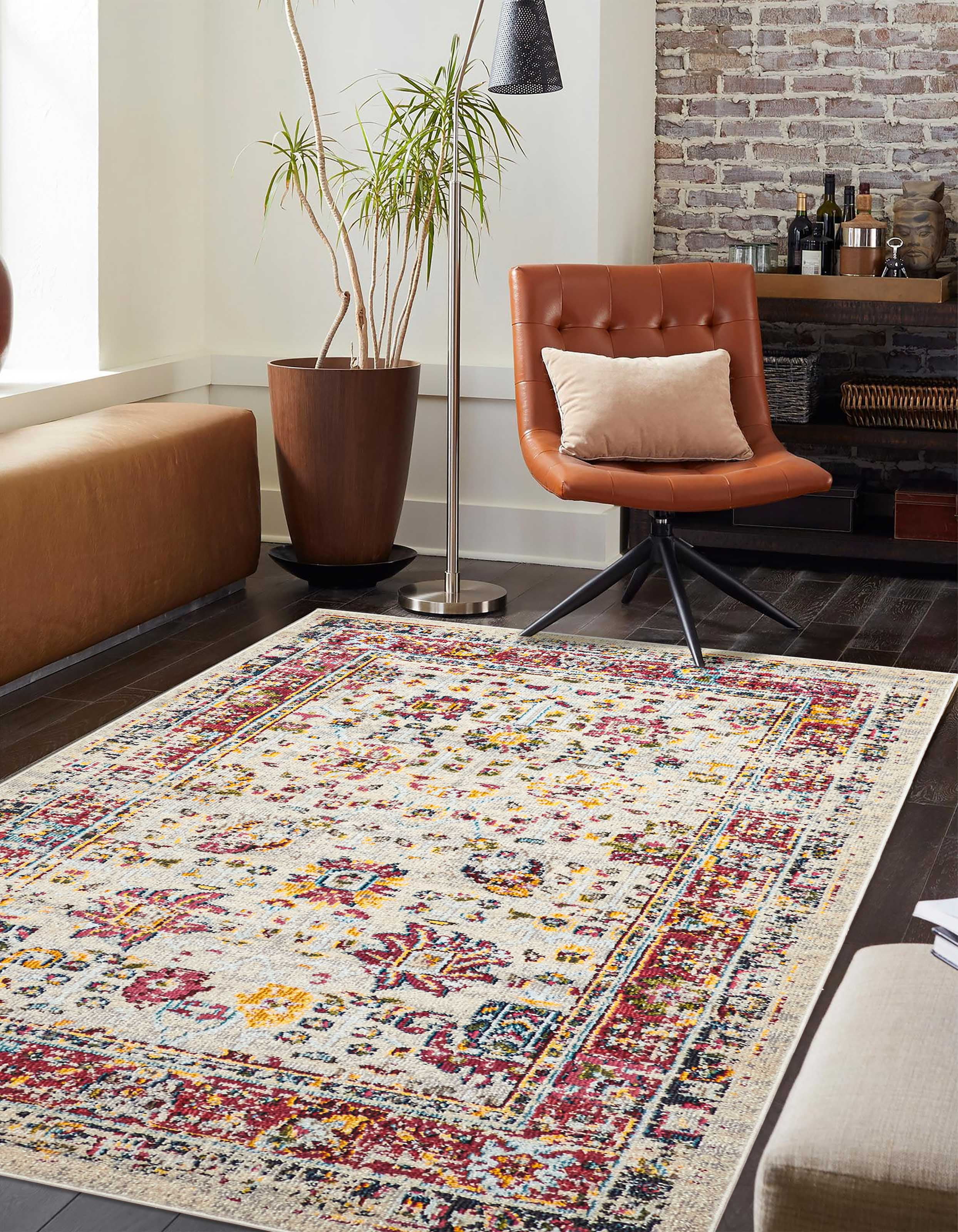 ECARPET Tapis Traditionnel Jasmine pour Salon, Chambre, Salle A Manger, Entrée, Couloir et Plus Encore.