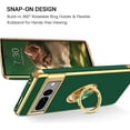 thumbnail image 3 of Pixel 7 Pro Case, Google Pixel 7 Pro Case with 360° Ring Holder Kickstand Magnetic Car Mount Support Shockproof Anti-Slip Protective Electroplated Case for Google Pixel 7 Pro 6.7'', Green., 3 of 16